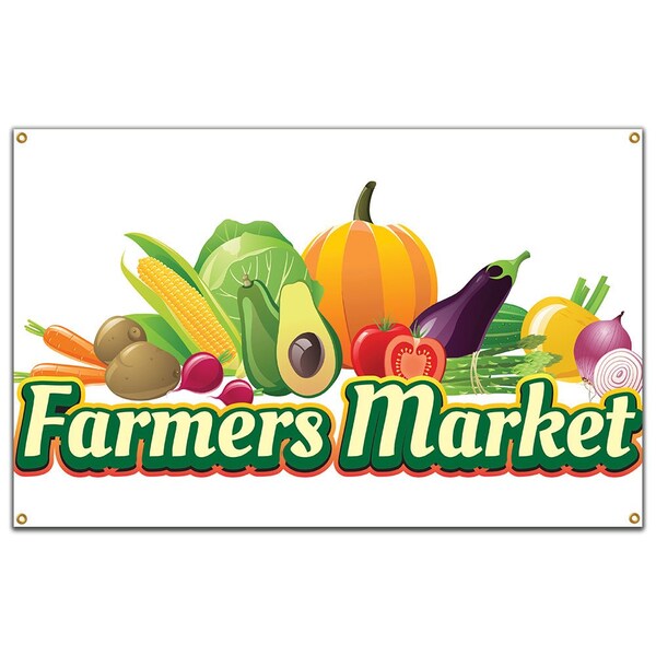 Farmers Market Banner Concession Stand Food Truck Single Sided